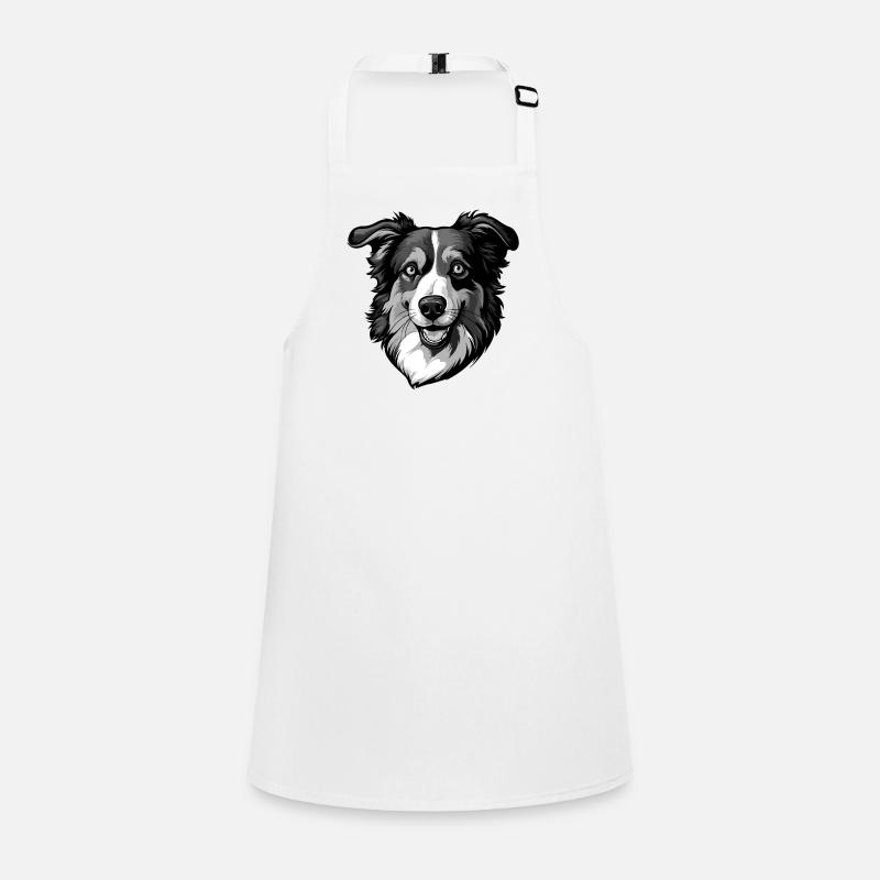 Border Collie Hund Kopf Schürze für Kinder