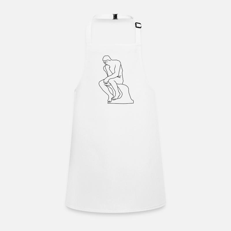 The thinker statue line art Children's Apron
