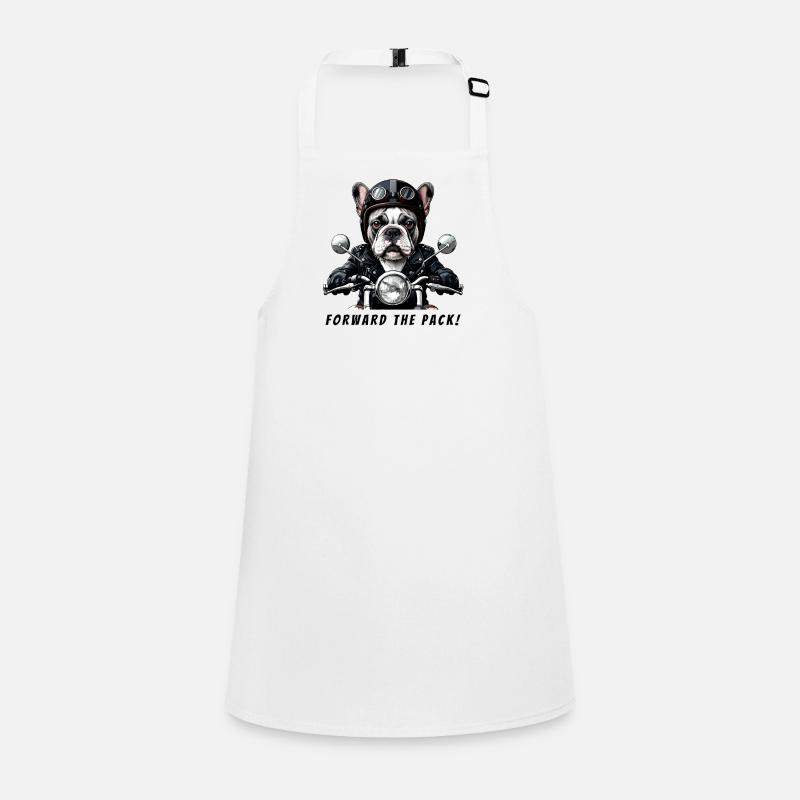 Biker Bulldog "Forward the Pack" Children's Apron