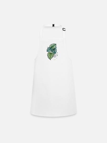 Monstera Bloom with Splatter - Children's Apron - white - Front