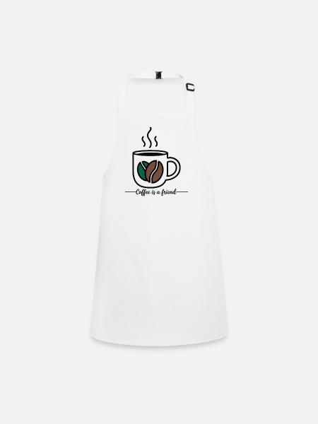 COFFEE IS A FRIEND - Children's Apron - white - Front