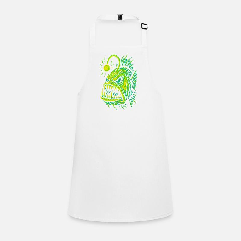 Leuchtender Tiefsee-Anglerfisch Wutstil Schürze für Kinder