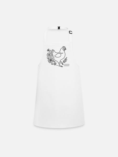Easter Chicken Lover Floral Cottagecore - Children's Apron - white - Front