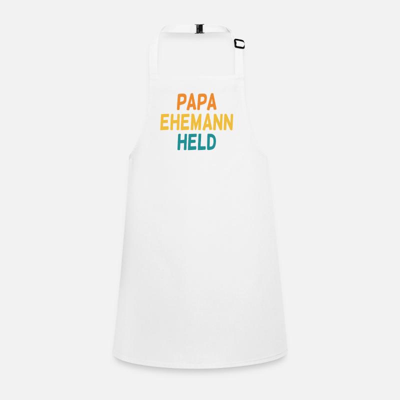 Dad, husband, hero, men's day and hiking day Children's Apron