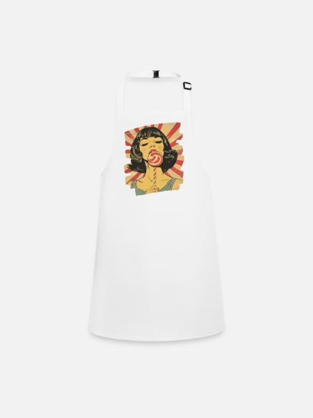 Sucette sucette sucette sucette sweet retro - Tablier Enfant - blanc - Devant