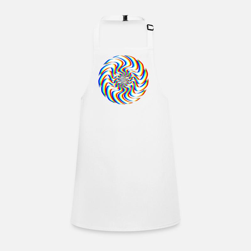 Spirale Glitch – Illusion Optique Tablier Enfant