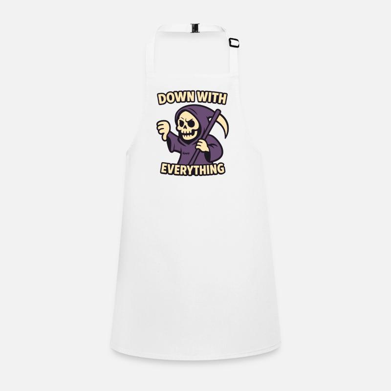 Down With Everything, Annoyed Grim Reaper Cartoon Children's Apron