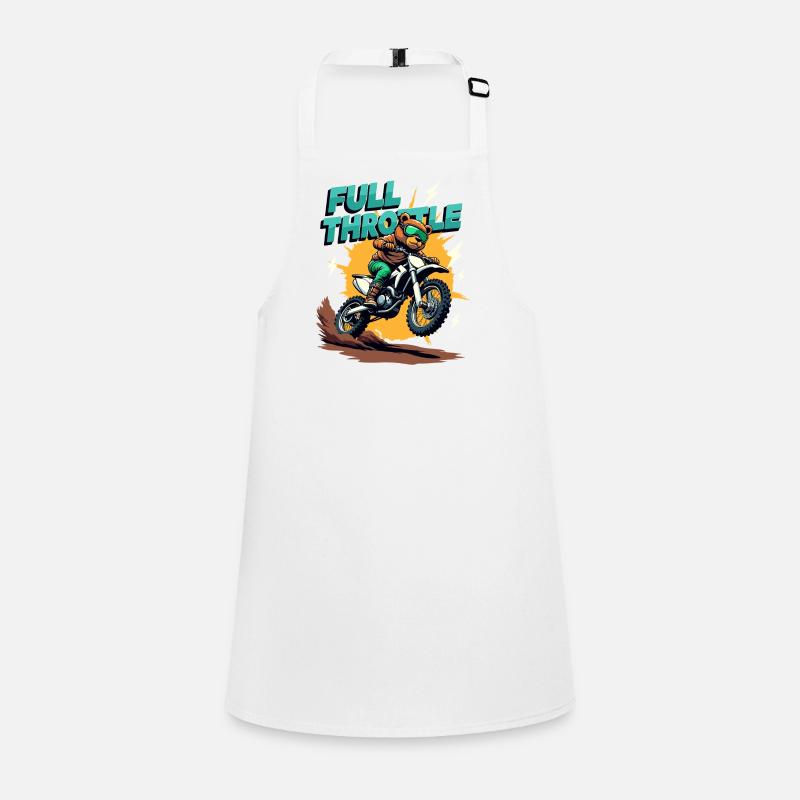 Full Throttle Bear Motocross Motorcycle Children's Apron
