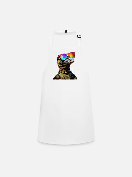 Monitor lizard, reptile, Komodo dragon, banded monitor lizard, lizard - Children's Apron - white - Front