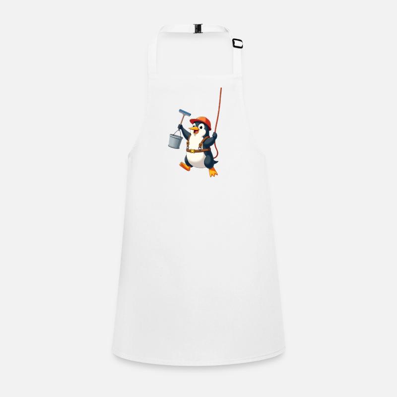 Penguin cleaning windows - Abseiling down Children's Apron