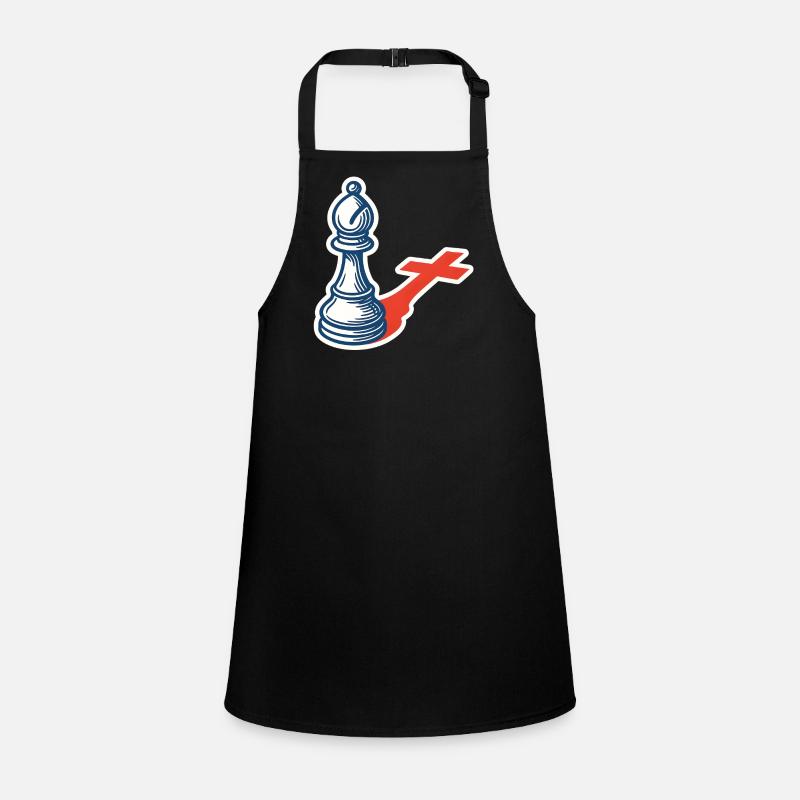 Chess Player Funny Bishop Shadow Design Children's Apron
