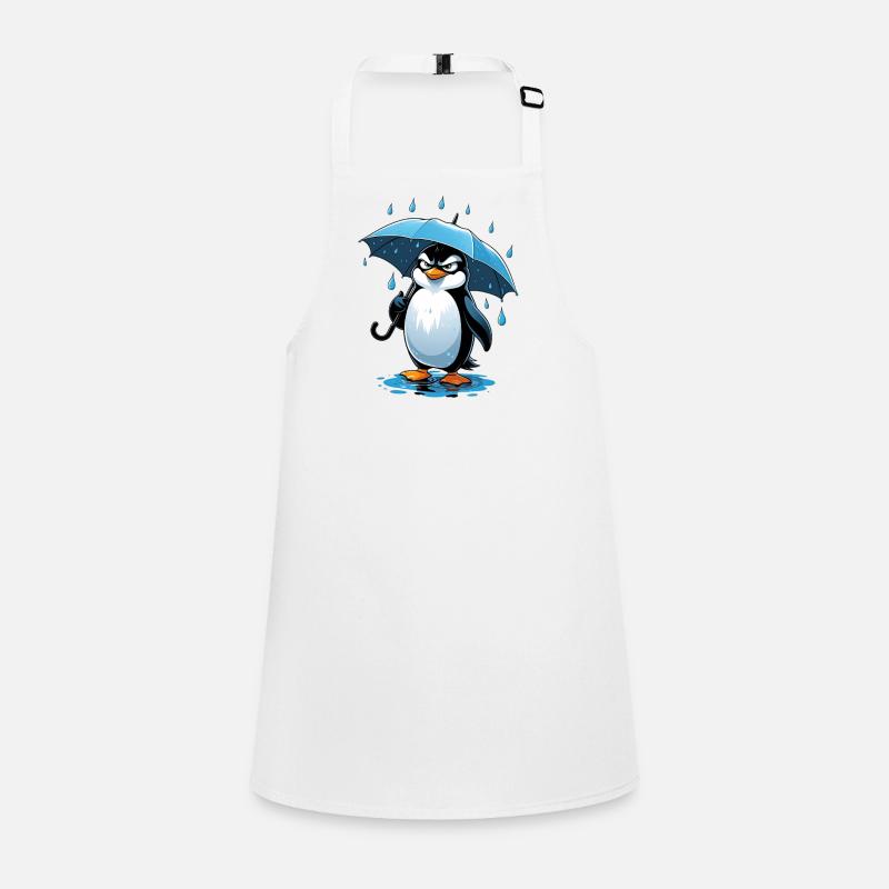 Scattering penguin with umbrella Children's Apron