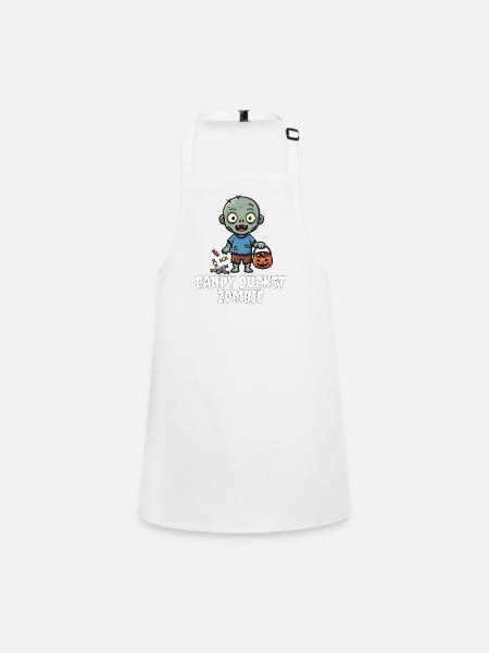 SEAU DE BONBONS ZOMBIE - ZOMBIE HALLOWEEN - Tablier Enfant - blanc - Devant