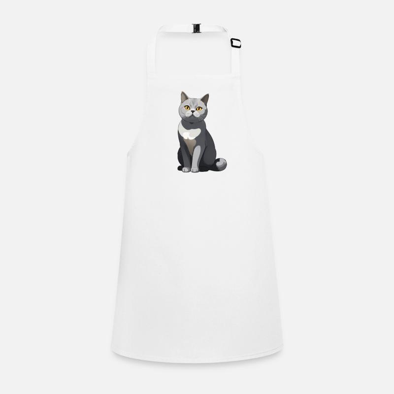 Illustration élégante d'un chat gris Tablier Enfant