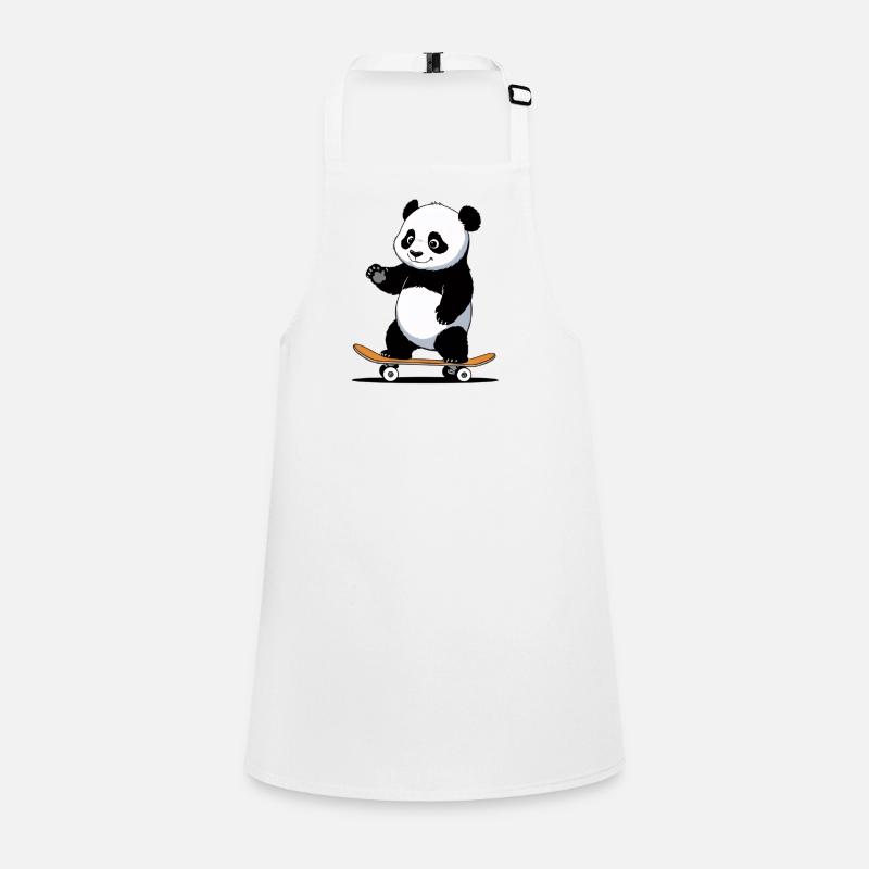 Cuddly Bear Panda on Skateboard Children's Apron