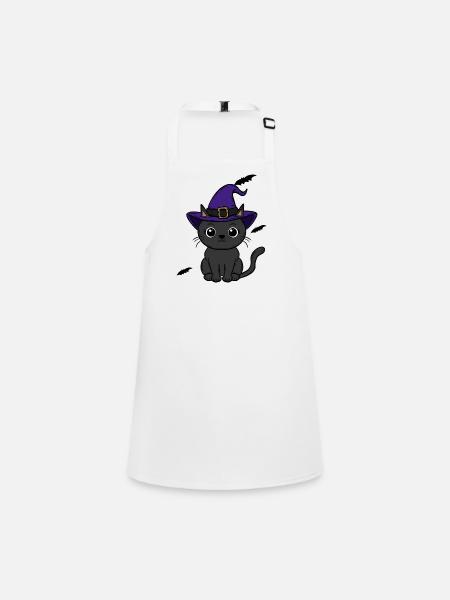 Cat Halloween - Children's Apron - white