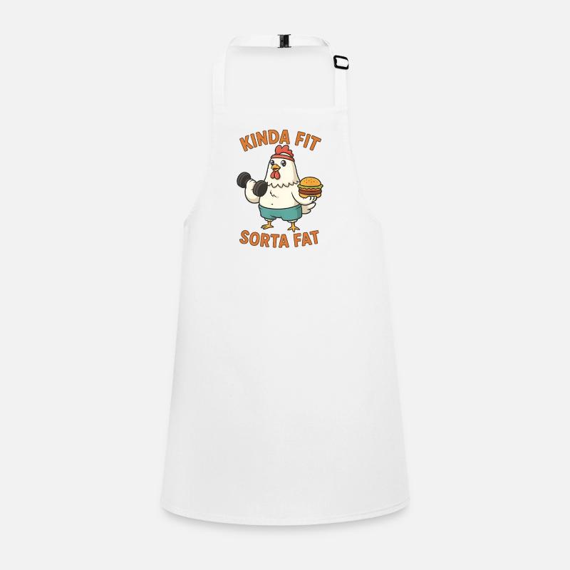 Kinda Fit Sorta Fat Funny Gym Cute Hippo Retro Children's Apron