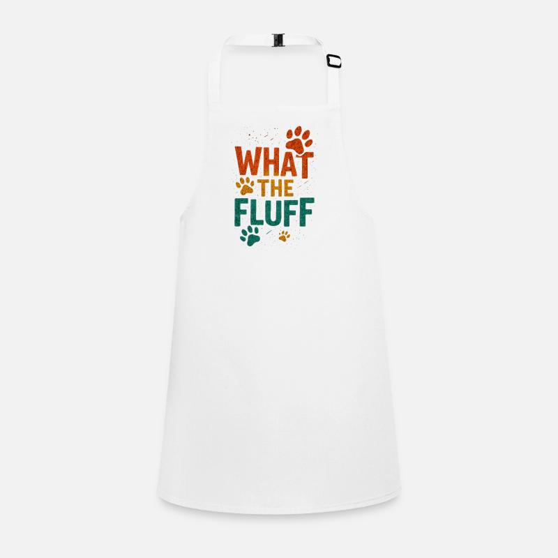 Vibrant Paw Print What the Fluff, Funny Saying  Children's Apron