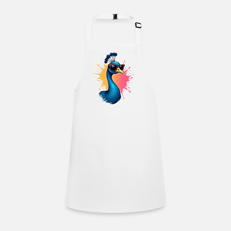 Cool influencer peacock with sunglasses Children's Apron