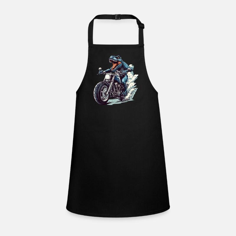 Prehistoric T-Rex on motorcycle Children's Apron
