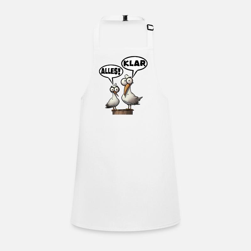 Funny seagulls with speech bubbles All clear Children's Apron