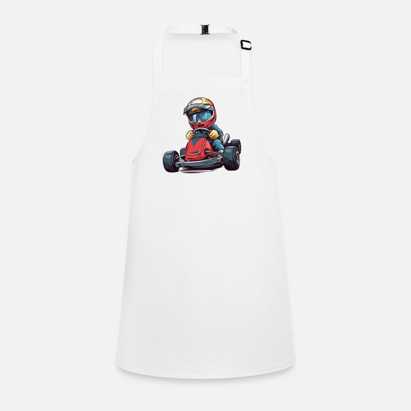 Conception de dessin animé de petit pilote de kart Tablier Enfant