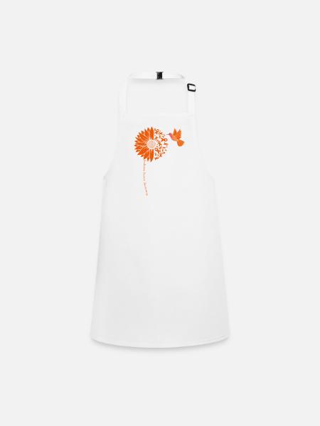Floral Motifs with Humming Hummingbird - Children's Apron - white - Front
