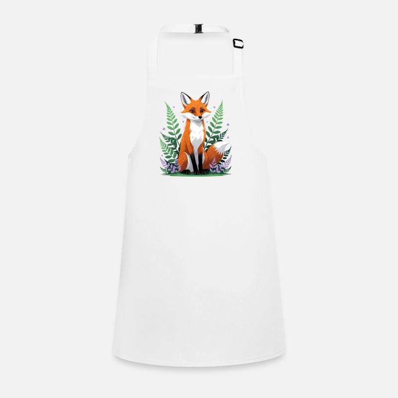 Forest fox with flowers and leaves Children's Apron