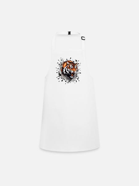 Tigre puissant - Tablier Enfant - blanc - Devant