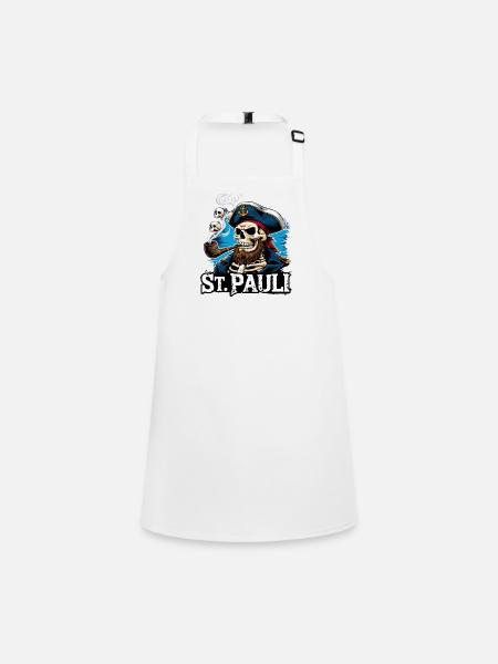 St.Pauli Kiez Hamburg Kutter Totenkopf Sankt Pauli - Schürze für Kinder - Weiß - Vorne