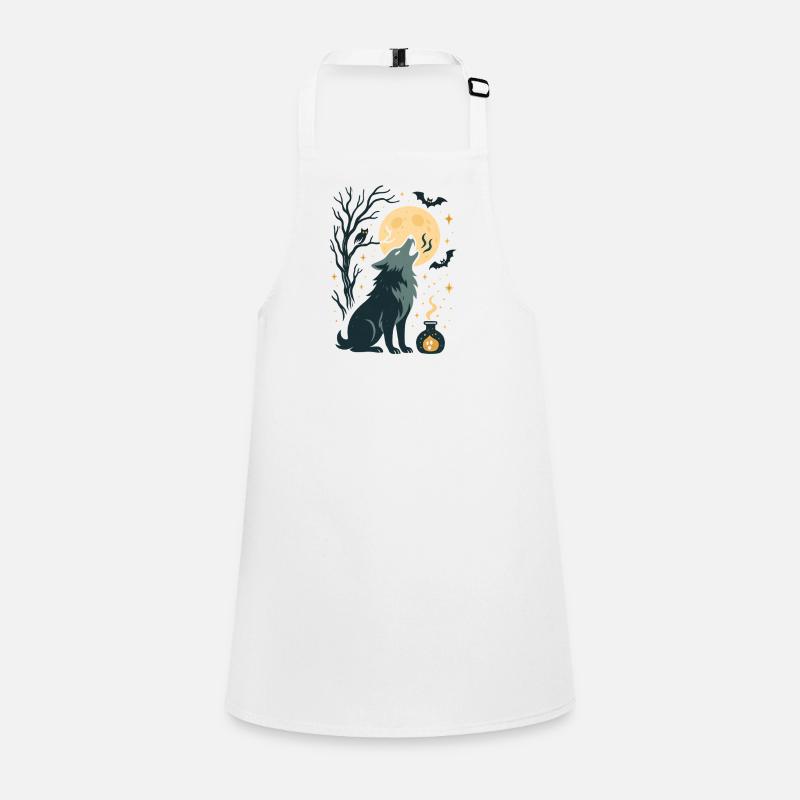 Moon Wolf Howl in Night Children's Apron