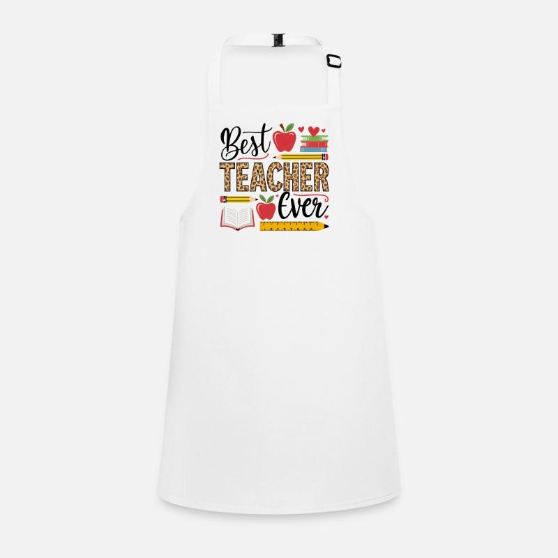 Best Teacher Leopard Writing Children's Apron
