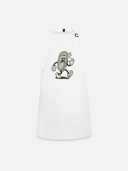 Retro Cartoon Paper Clip - Children's Apron - white - Front