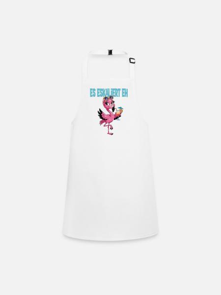 It escalates anyway flamingo party funny - Children's Apron - white - Front