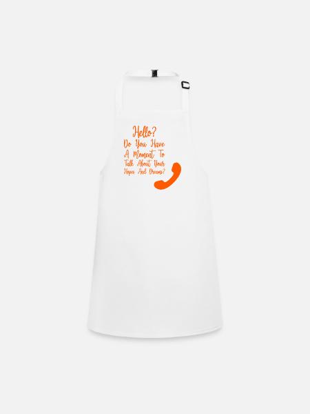Retro Phone Funny Hopes & Dreams Conversation on - Children's Apron - white - Front