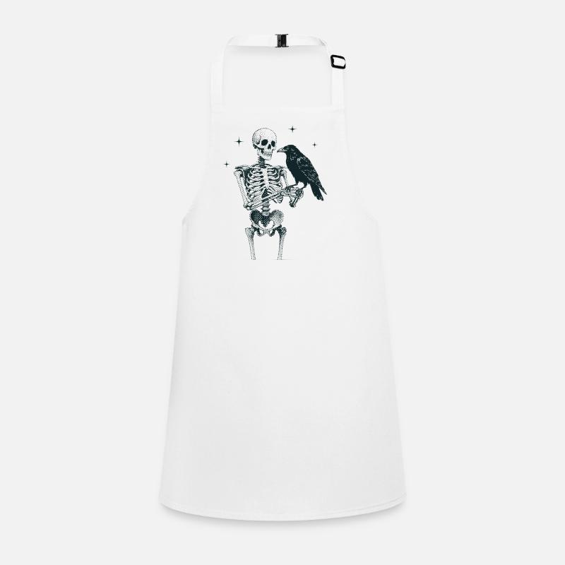 Skeleton with Raven Children's Apron