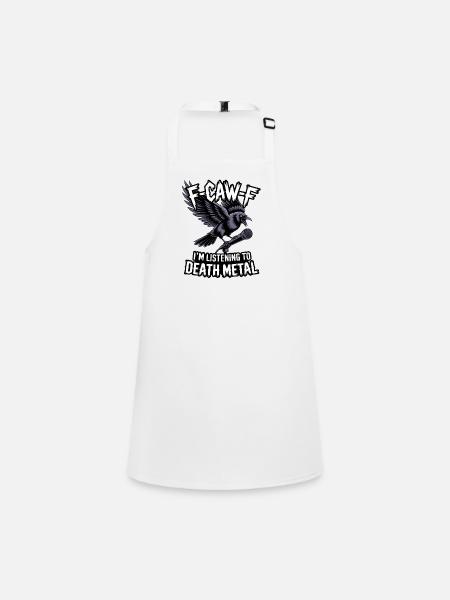 Corbeau avec micro – Death Metal - Tablier Enfant - blanc - Devant