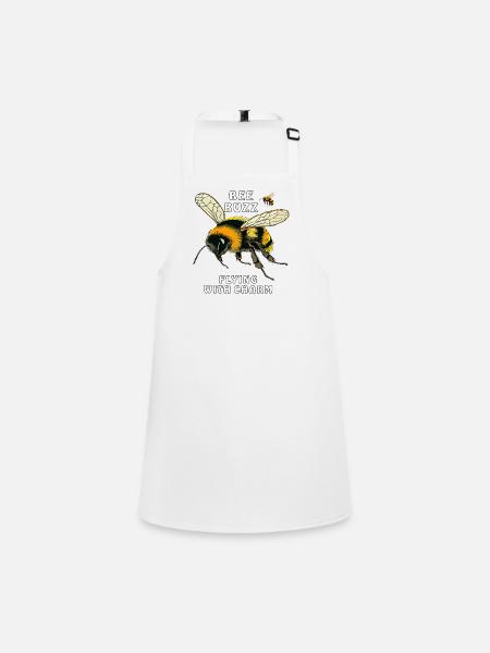 BOURDONS BOURDONNEMENT D’ABEILLES VOLANT AVEC CHARME - Tablier Enfant - blanc - Devant