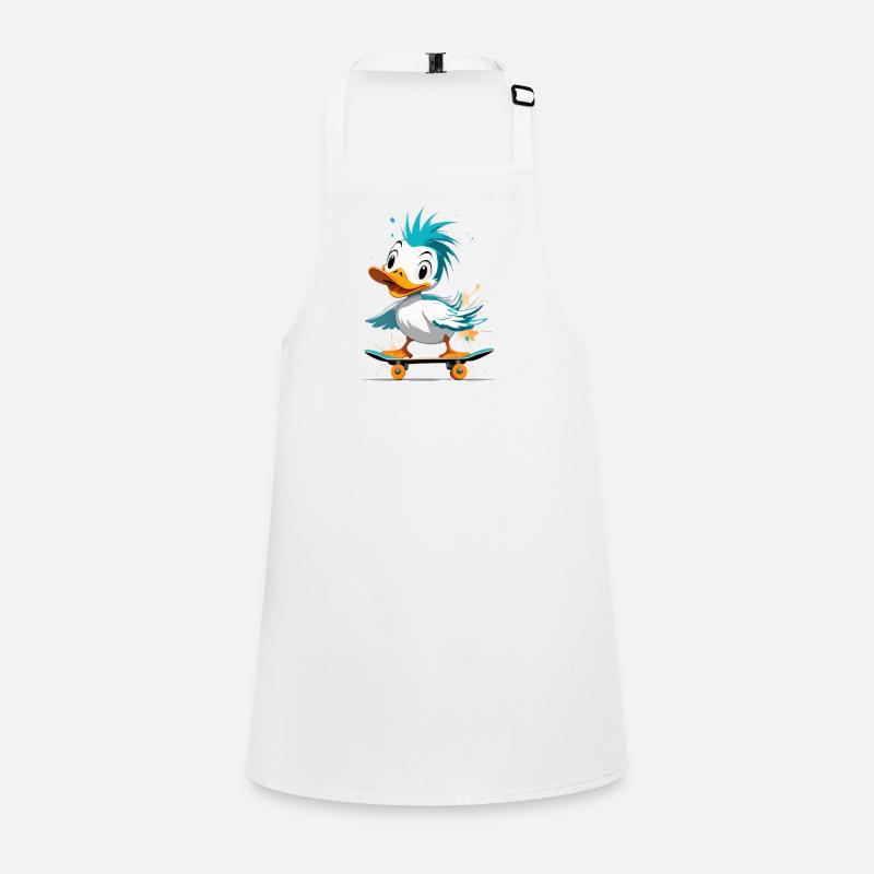 Canard sur skateboard explosion de couleurs Tablier Enfant
