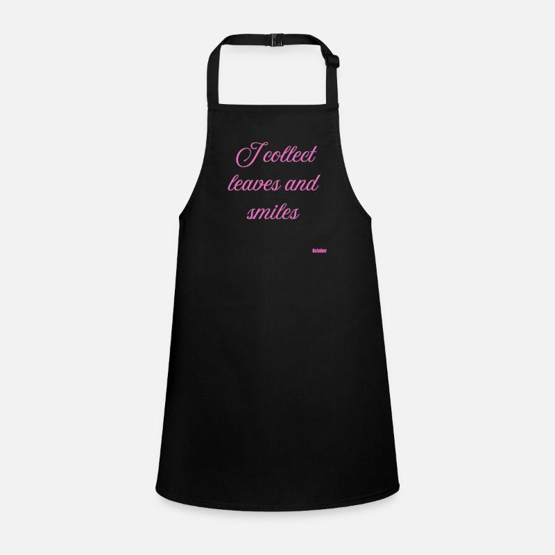 Leaves and Smiles Pink Script Children's Apron