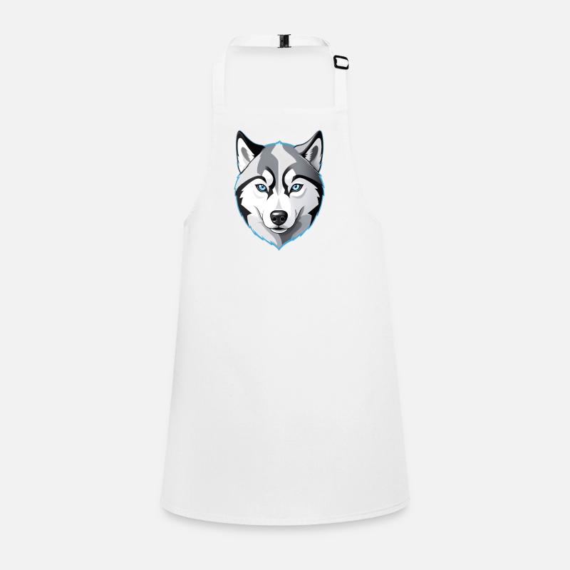 Geometric Wolf Head Blue-Eyes Children's Apron