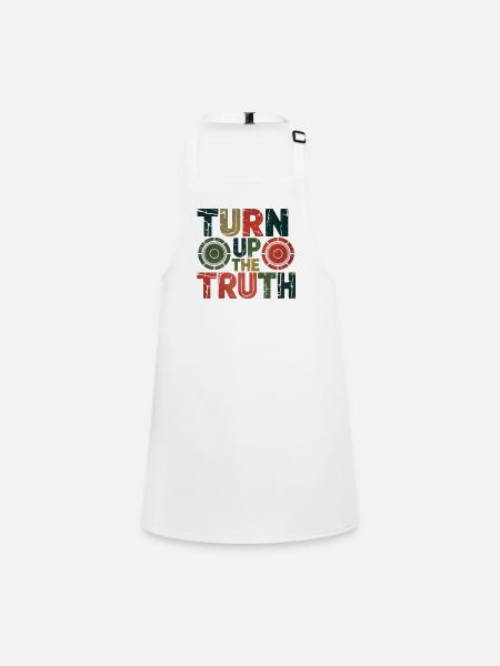 Retro Grunge – Turn Up The Truth - Children's Apron - white - Front