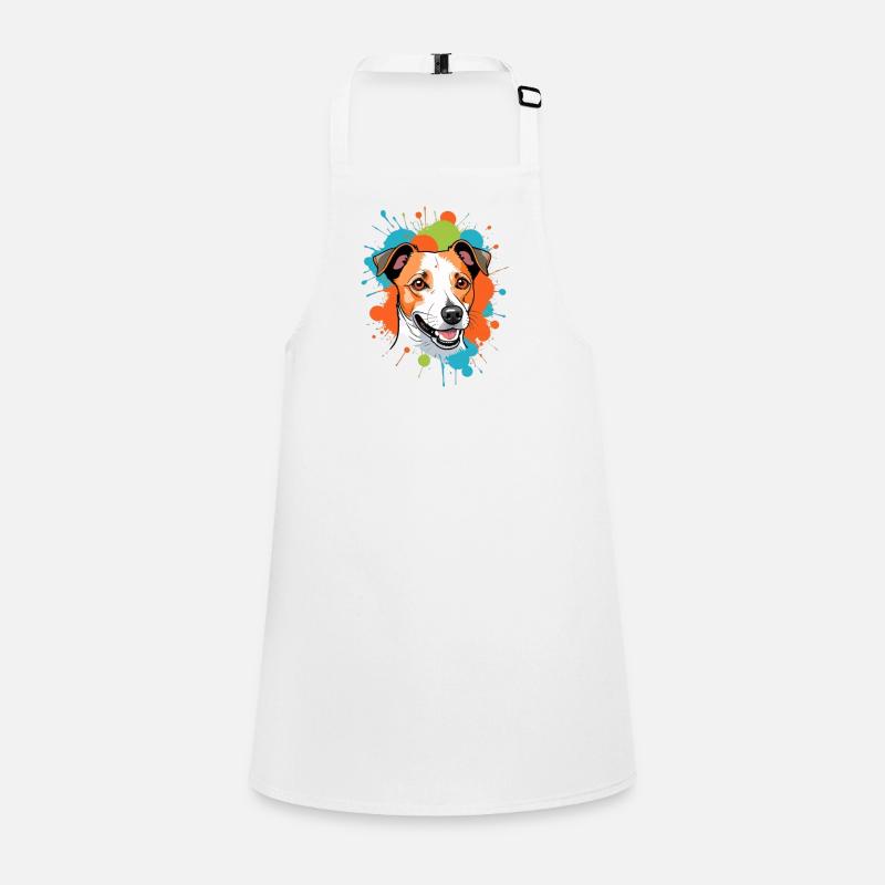 Jack Russell Terrier Peinture Éclaboussure Chien Portrait Tablier Enfant