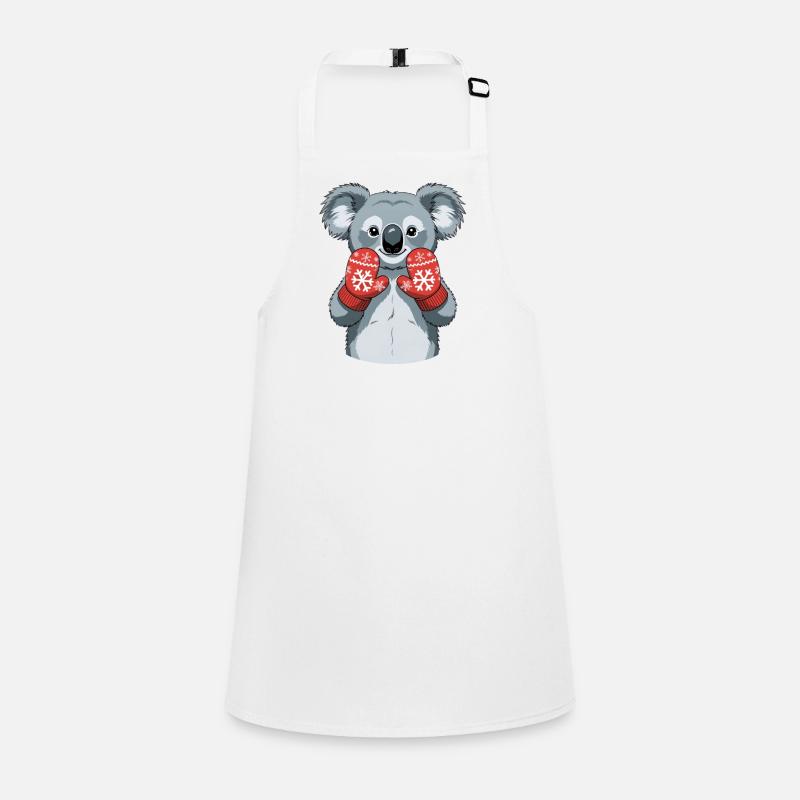 Winter koala with red gloves Children's Apron