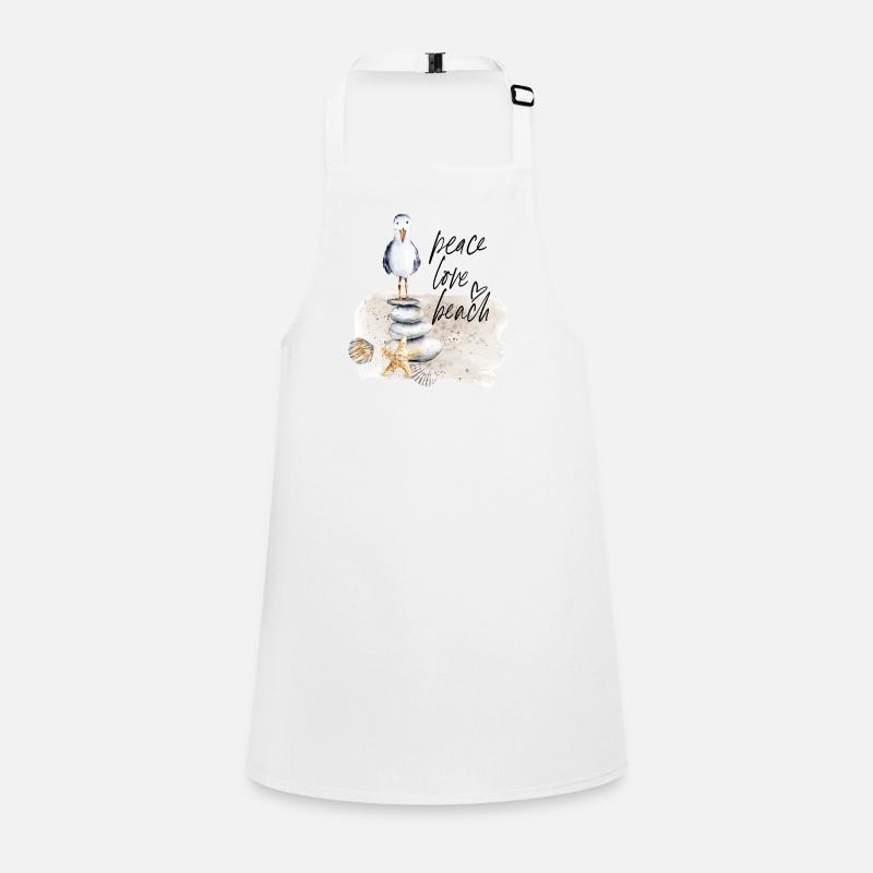 Beach Bird on Stone Stack Watercolors Children's Apron