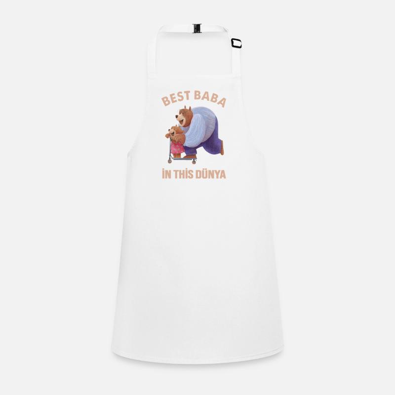 Best Baba - Türk Baba Father's Day Bear Design Children's Apron