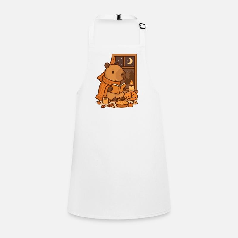Capybara Reading Nook – Cozy Herbstabend Schürze für Kinder