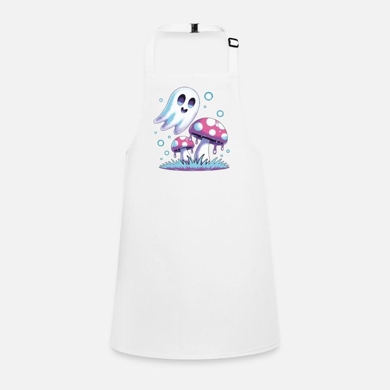 Kawaii Ghost & Mushrooms – Pastel Design Children's Apron
