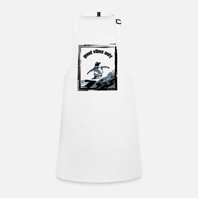 Pinguin Surfbrett Kunstdruck Schürze für Kinder