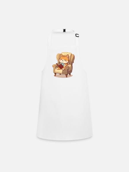 Cat reader in your favorite armchair - Children's Apron - white - Front
